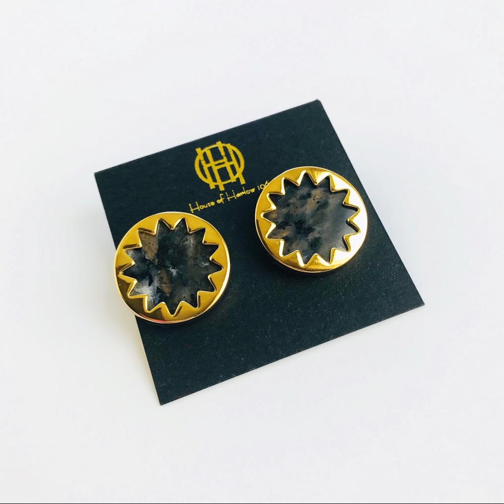 House of Harlow 1960 Gold/Labradorite Earrings.